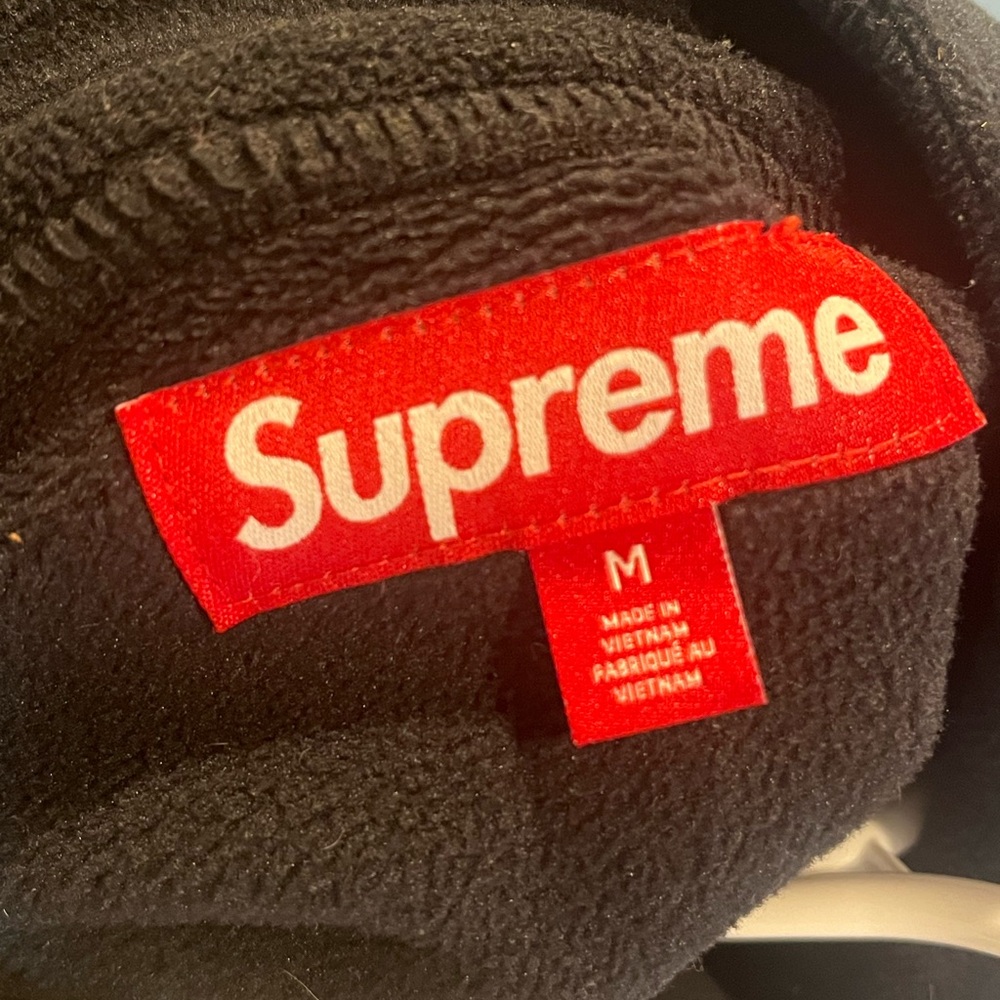 Supreme Black Fleece with Red Logo Tag